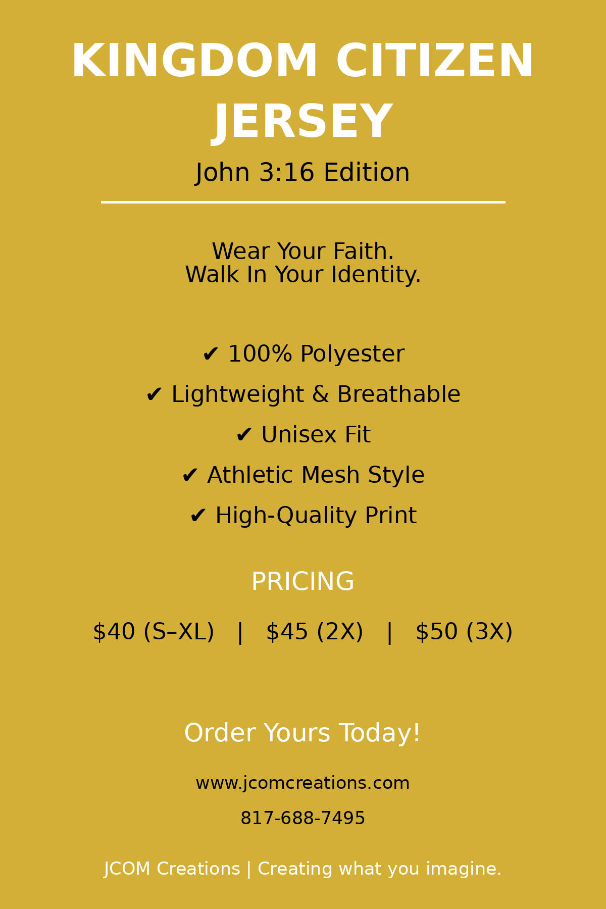 Kingdom Citizen Jersey – John 3:16 Faith Apparel